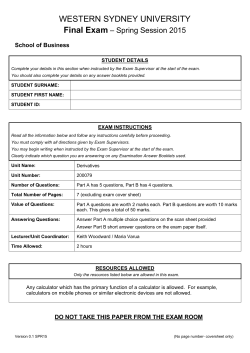 Final Exam - Fight Finance