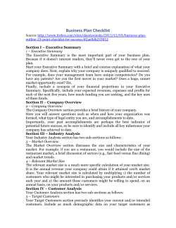 Business Plan Checklist
