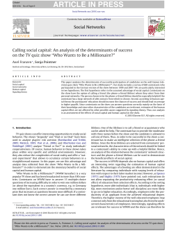 Calling social capital: An analysis of the determinants of success on