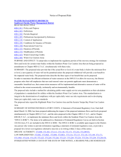 Notice of Proposed Rule - Florida Administrative Code