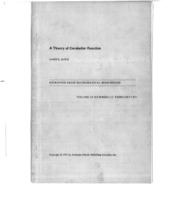 A theory of cerebellar function.