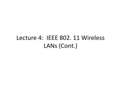 Lecture 5: IEEE 802. 11 Wireless LANs (Cont.)