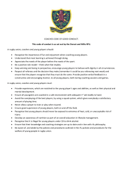 COACHES CODE OF GOOD CONDUCT. This code of conduct is as