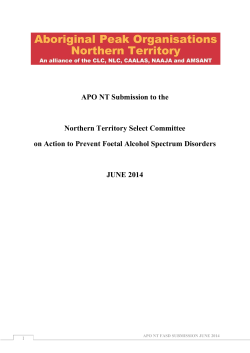APO NT Submission to the Northern Territory Select Committee on