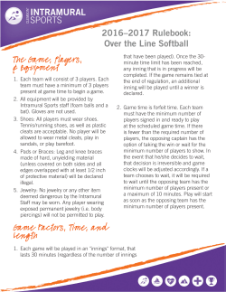 2016&ndash;2017 Rulebook: Over the Line Softball