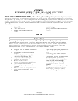 appendix i essential social studies skills and strategies skills