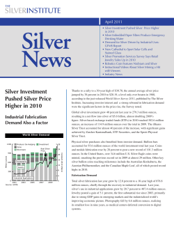 Silver Investment Pushed Silver Price Higher in 2010