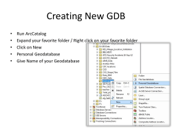 Creating New GDB