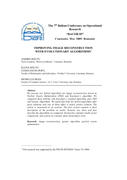 IMPROVING IMAGE RECONSTRUCTION WITH EVOLUTIONARY