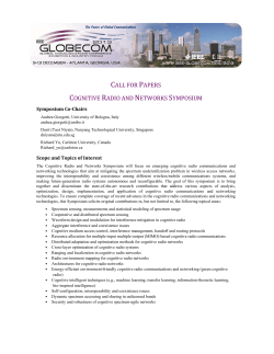 call for papers cognitive radio and networks symposium