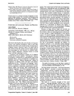 Computers and Languages: Theory and Practice