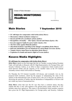 Kosovo Media Highlights