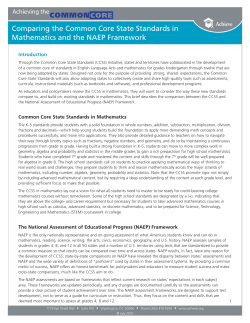 Comparing the Common Core State Standards in Mathematics and