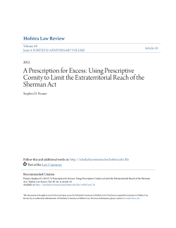 A Prescription for Excess: Using Prescriptive Comity to Limit the