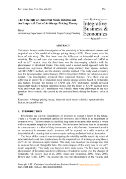 The Volatility of Industrial Stock Returns and An Empirical Test of
