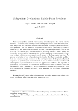 Subgradient Methods for Saddle
