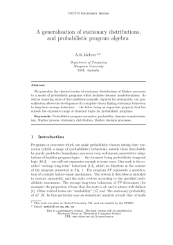 A generalisation of stationary distributions, and probabilistic