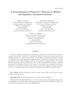 A Generalization of Poincar&eacute;`s Theorem to Hybrid