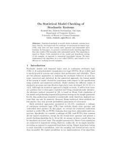 On Statistical Model Checking of Stochastic Systems