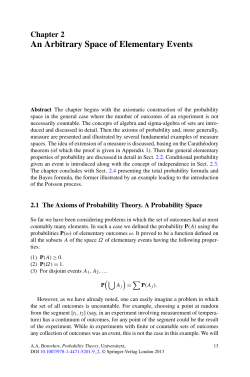 An Arbitrary Space of Elementary Events