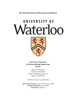 Lab 2 Determination of Nanoparticle Encapsulation Efficiency by