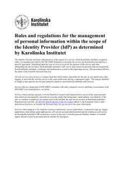 Rules and regulations for the management of personal information
