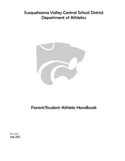 Parent-Athlete Handbook - Susquehanna Valley Central School