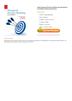 Epub Managerial Decision Modeling with Spreadsheets