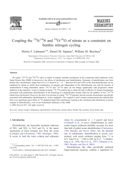 Coupling the N/ N and O/ O of nitrate as a constraint on benthic