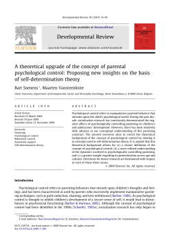 A theoretical upgrade of the concept of parental psychological control