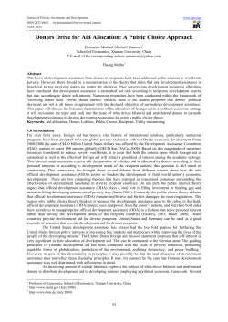 Donors Drive for Aid Allocation: A Public Choice Approach