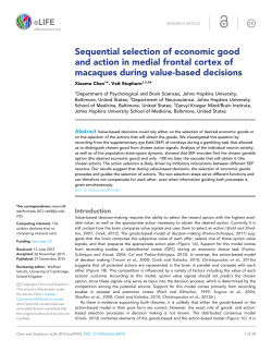 Sequential selection of economic good and action in medial frontal