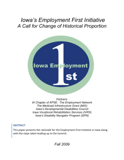 Iowa`s Employment First Initiative