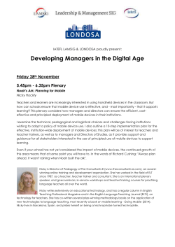 Developing Managers in the Digital Age Friday 28 - LAMSIG