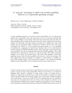 Is ``pop-up`` messaging in online slot machine gambling effective as