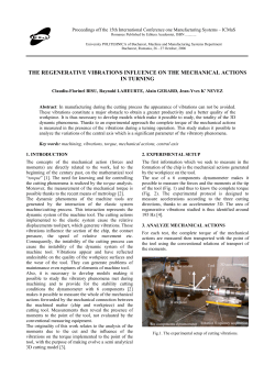 the regenerative vibrations influence on the mechanical actions in