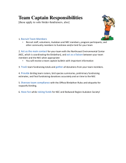 Team Captain Responsibilities - Redwood Region Audubon Society