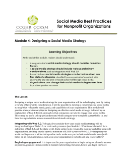 Designing a social media strategy - Canadian Coalition for Global