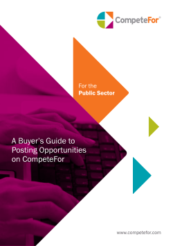 A Buyer`s Guide to Posting Opportunities on CompeteFor