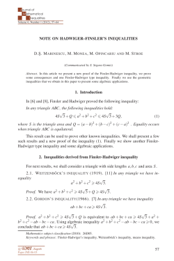 Note on Hadwiger-Finsler`s inequalities - Ele-Math