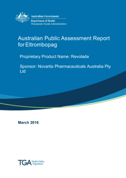 AusPAR Eltrombopag - Therapeutic Goods Administration (TGA)