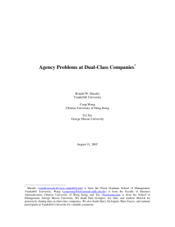 Agency Problems at Dual-Class Companies