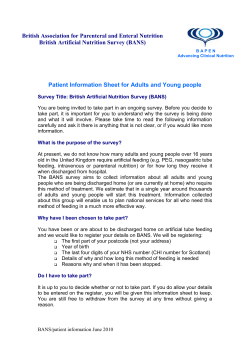 British Association for Parenteral and Enteral Nutrition - E-Bans