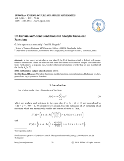 On Certain Sufficient Conditions for Analytic Univalent Functions