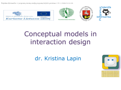 Conceptual models in interaction design
