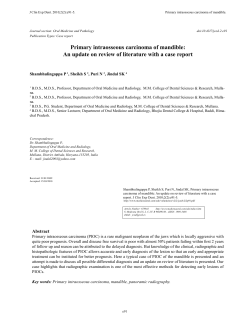 Primary intraosseous carcinoma of mandible: An update on review