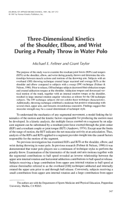 Three-Dimensional Kinetics of the Shoulder, Elbow, and