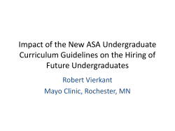 Impact of the New ASA Undergraduate Curriculum Guidelines on