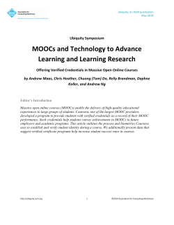MOOCs and Technology to Advance Learning and Learning Research
