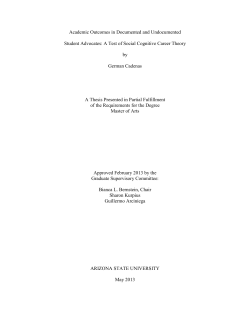 A Test of Social Cognitive Career Theory by German Cadenas